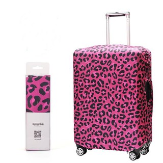 Chu Luggage  ผ้าคลุมกระเป๋าเดินทางลายเสือดาว  รุ่น044  สีชมพู