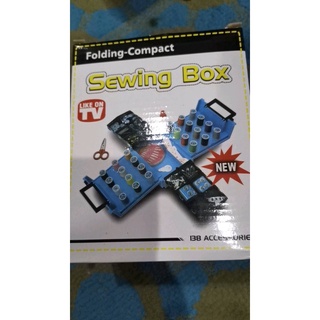 Sewing Box กล่องอุปกรณ์เย็บผ้า ด้าย อุปกรณ์เย็บผ้า ที่เย็บผ้า ด้ายเย็บผ้า (สีฟ้า) HHsociety