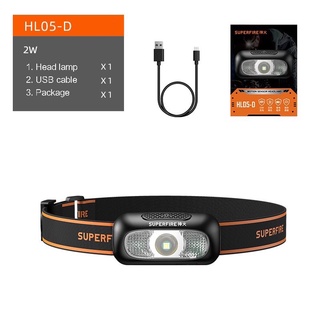 Supfire HL05 Sensing HeadโคมไฟMiniแสงทำงานแบบพกพาไฟฉายกันน้ำสำหรับล่าสัตว์กลางแจ้ง