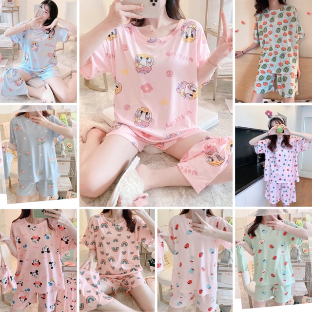 ไลฟ์สด ชุดนอน เสื้อยืด ผ้าเด้งนิ่ม สินค้าเข้าใหม่จ้า