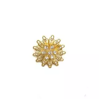 Vintage Jewelry เข็มกลัด 4.5cm ลายดอกไม้ แฟชั่น คลาสสิก เข็มกลัดเพชร สิทอง 1pcs