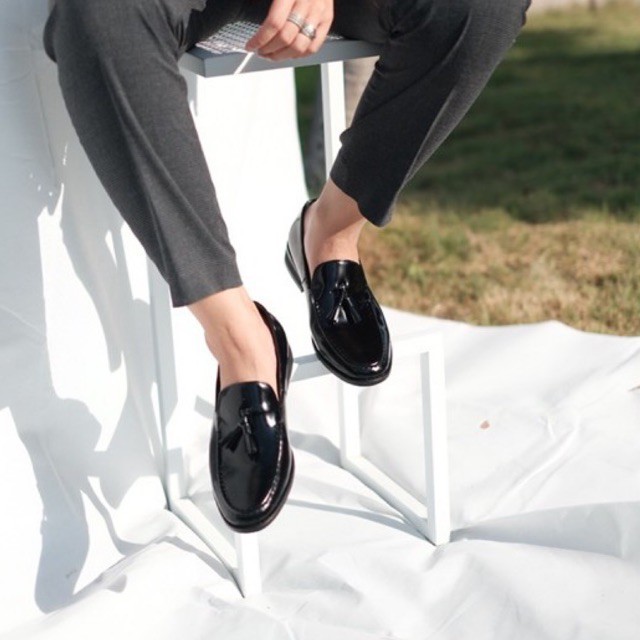 Tassel loafer all black semi premium พร้อมส่ง