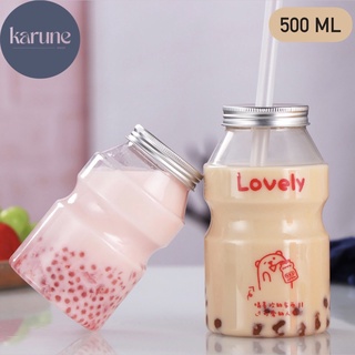 พร้อมส่ง!! ขวดยาคูล (PET) ทรงขวดยาคูล+ฝาอลูมิเนียมเจาะรู 500ml มินิมอลสไตล์เกาหลี ได้ฟีลคาเฟ่ ใส่เครื่องดื่มเย็น