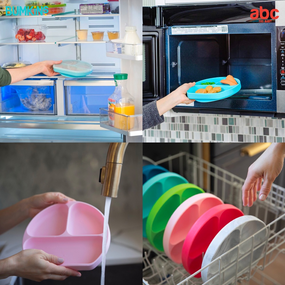 Bumkins จานข้าวเด็ก ซิลิโคน ดูดโต๊ะได้ Silicone Grip Dish รูปที่ 8