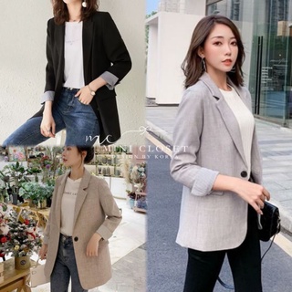 Blazer เสื้อสูท แขนพับลายทาง ❤ Minicloset