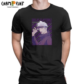 ถูกสุดๆเสื้อยืดคอกลม ผ้าฝ้าย พิมพ์ลายอนิเมะ Jujutsu Kaisen Gojo Satoru สไตล์วินเทจ สําหรับผู้ชาย ไซซ์ 4XL 5XL