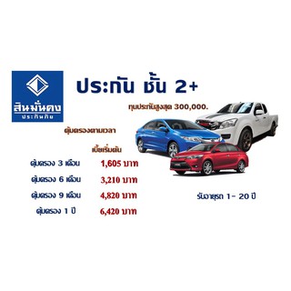 ประกัน ชั้น 2+  รถเก๋ง/SUV/กระบะ (กระบะจะต้องไม่ต่อเติม) แบบตามเวลา คุ้มครอง 3,6, 9 และ 12 เดือน สินมั่นคง