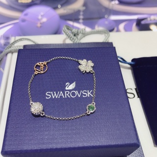 Swarovski SWA REMIX สร้อยข้อมือแฟชั่น ใบโคลเวอร์สี่แฉก สําหรับผู้หญิง