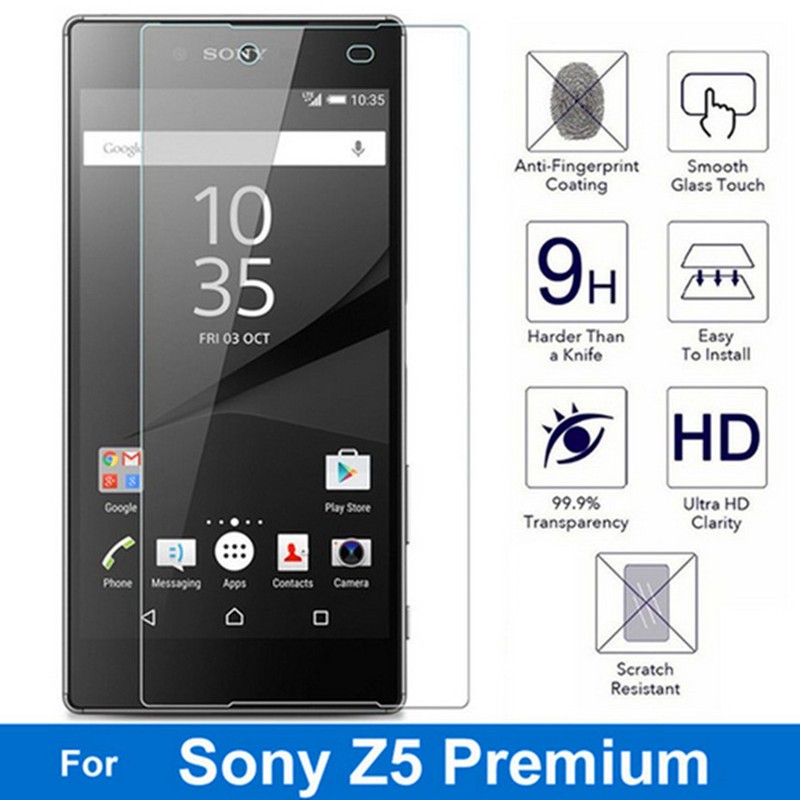 9H กระจกนิรภัยสําหรับ Sony xperia Z5 plus Z5 + E6833 E6853 E6883 ความปลอดภัยป้องกันหน้าจอป้องกันฟิล์