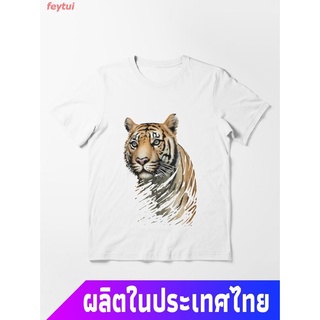 2022 Year of the Tiger ปีเสือ เสือ หัวสัตว์ ครอบงำ แมว ดุร้าย Tiger Classic . Essential T-Shirt  คอกลม แฟชั่น แขนสั้น แฟ