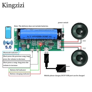 Xh-a153 บลูทูธ 5.0 แบตเตอรี่ลิเธียม Dual-Channel 2 Ch 3W + 3W Low Power บอร์ดขยายเสียงสเตอริโอ