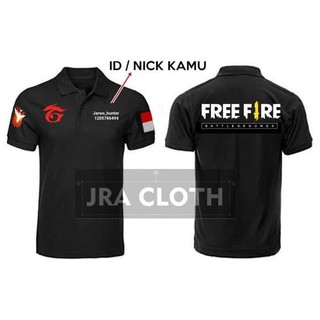 เสื้อโปโล DISTRO GARENA NICK NAME Flag + FREE FIRE!!!