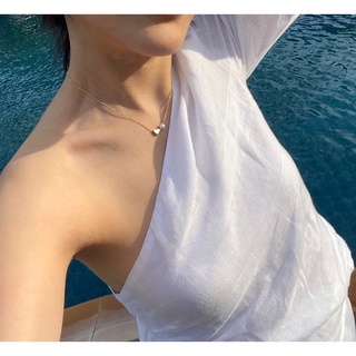 สร้อยคอแฟชั่น ประดับจี้รูปหัวใจและมุก
