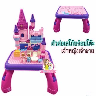 Thaitrendy Intellect Block DIY Castle ชุดโต๊ะบล็อกตัวต่อปราสาทเจ้าชายเจ้าหญิง 76PCS