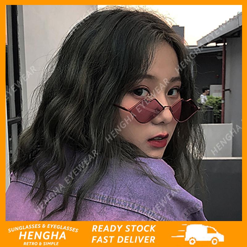 【HENGHA】【ผู้หญิงแว่นตากันแดด】เกาหลี Ulzzang ย้อนยุคแว่นกันแดดขนาดเล็กผู้หญิง / ผู้ชายป้องกัน UV400 แว่นตา