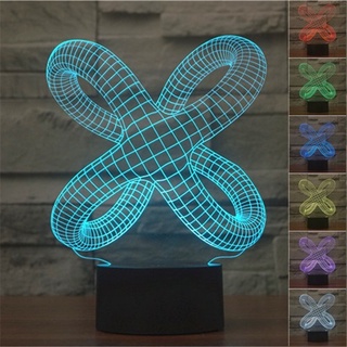 Cool X Sign โคมไฟตั้งโต๊ะ LED 3D ไล่โทนสี 7 สี USB