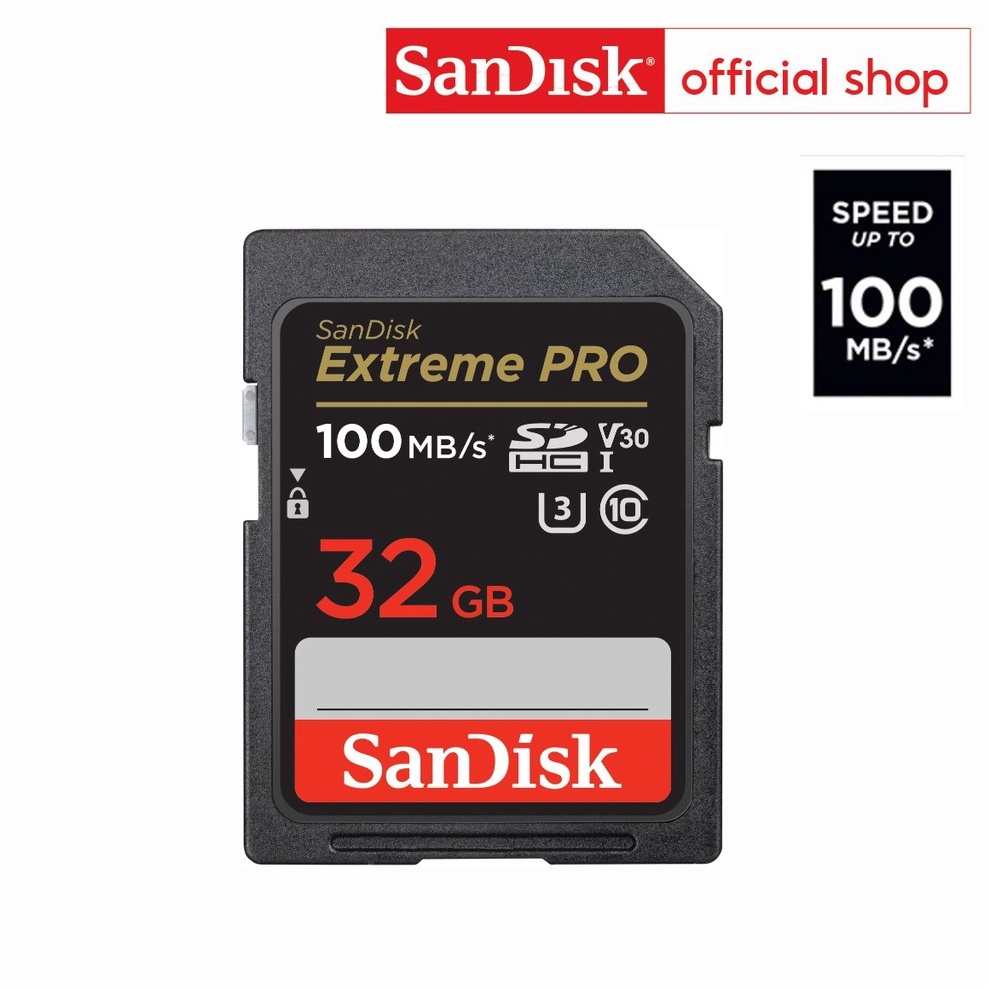 SANDISK EXTREME PRO SDXC UHS-I CARD 32GB (SDSDXXO-032G-GN4IN) ความเร็ว อ่าน  100MB/s เขียน 90MB/s | Shopee Thailand