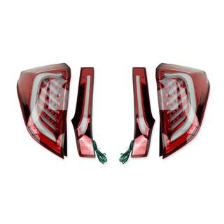 ไฟท้าย เลนส์ใส พื้นแดง ข้างซ้าย+ขวา LEDs V-Land ฮอนด้า แจ๊ส ฟิต สีแดง สำหรับ Honda Jazz Fit GK ปี 2015-2019