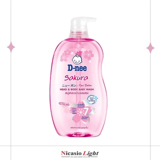 สบู่เด็ก สบู่อาบน้ำ D-nee ดีนี่ ซากุระ ฟอร์นิวบอร์น Head and Body baby wash 800 มล.