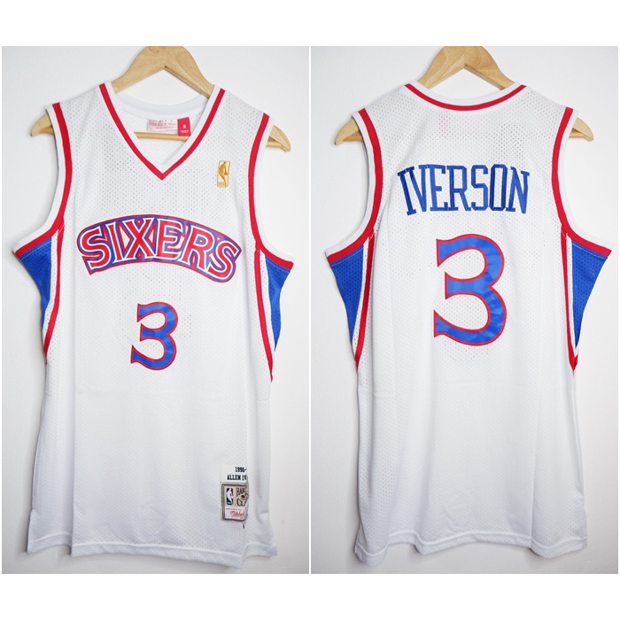 NBA CLASSIC HWC SIXERS 3 ALLEN IVERSON WHITE MITCHELL&NESS BASKETBALL JERSEY