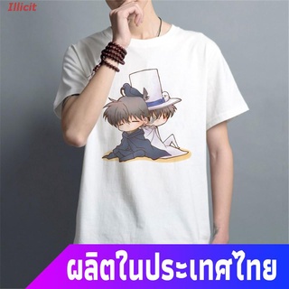 Illicit นักสืบโคนันเสื้อยืดผู้ชาย Mens T-shirt Cotton Casual T-shirt Cute Detective Conan O-neck Shirt_z18 Detective Co