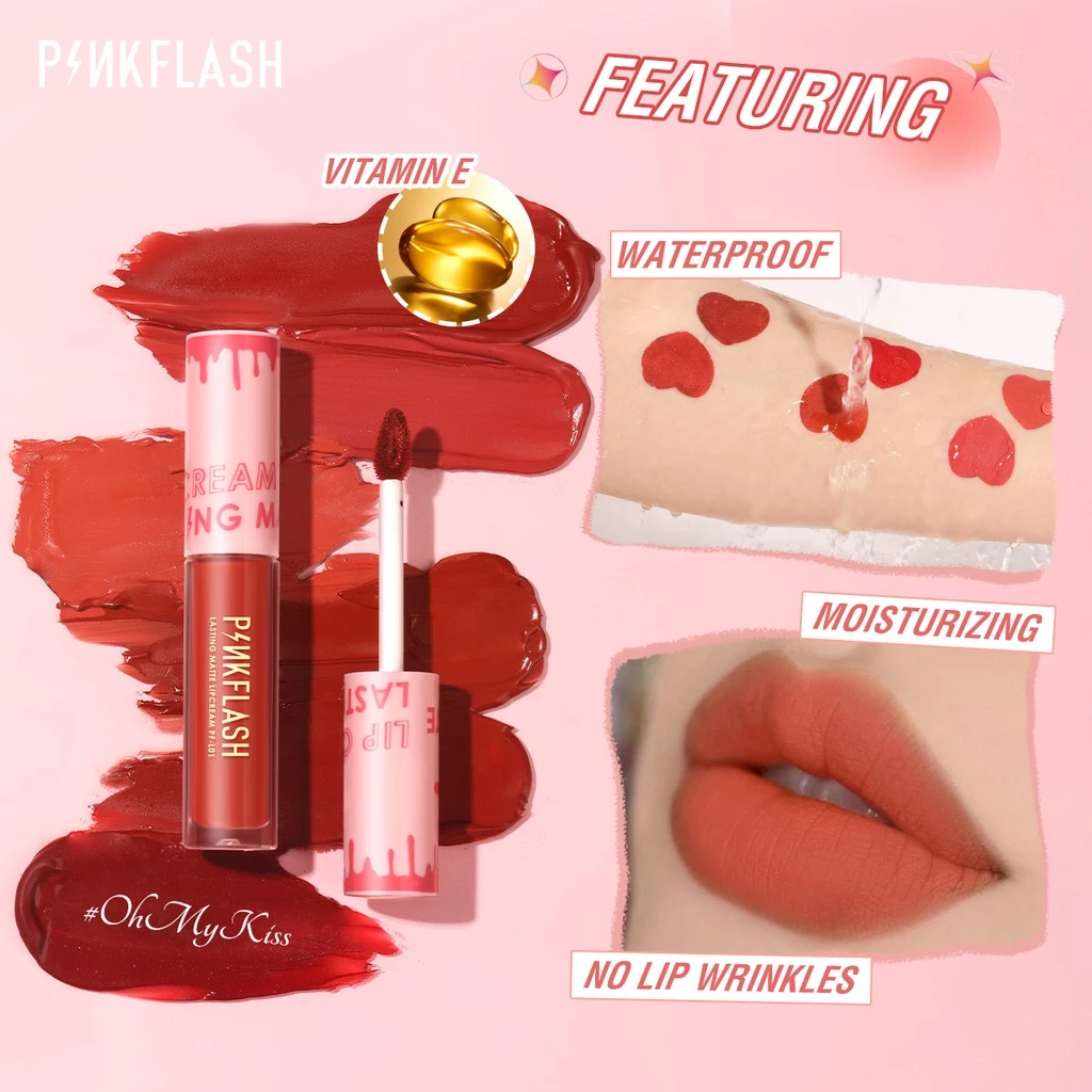 Pinkflash OhMyKiss ลิควิดลิปสติก เนื้อแมตต์ กันน้ำ ติดทนนาน thumbnail 6