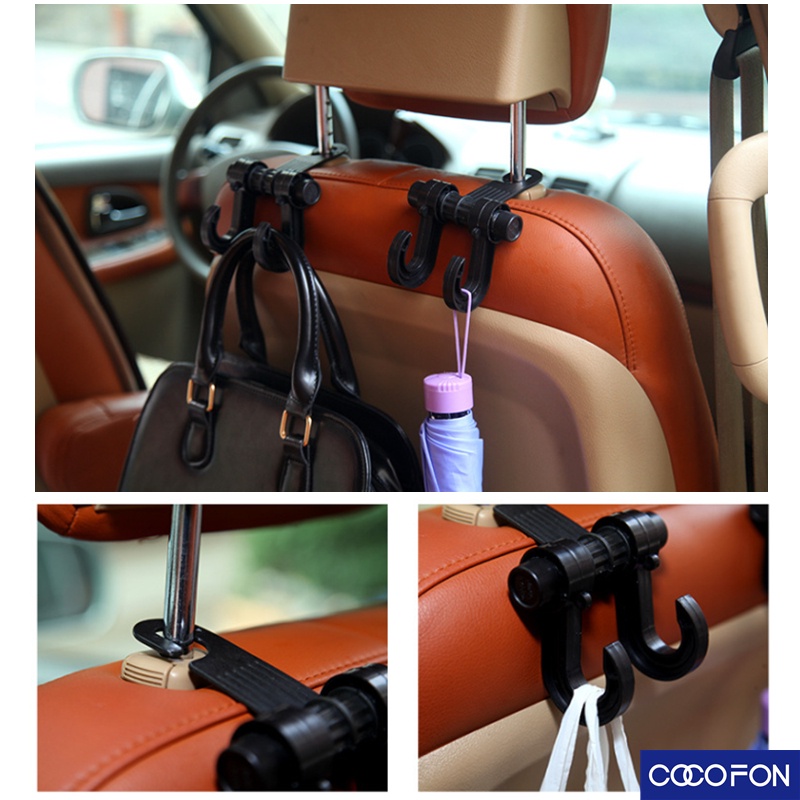 #CC68 ตะขอแขวน ตะขอแขวนของในรถ ตะขอคู่ หมุนได้ 180องศา อเนนกประสงค์ Car Hanger