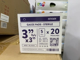 ผ้าก๊อซพับ ฆ่าเชื้อแล้ว ขนาด 2x2 นิ้ว ขนาด 3x3 นิ้ว ขนาด 4x4นิ้ว (ซองละ5ชิ้น กล่องละ 20ซอง)