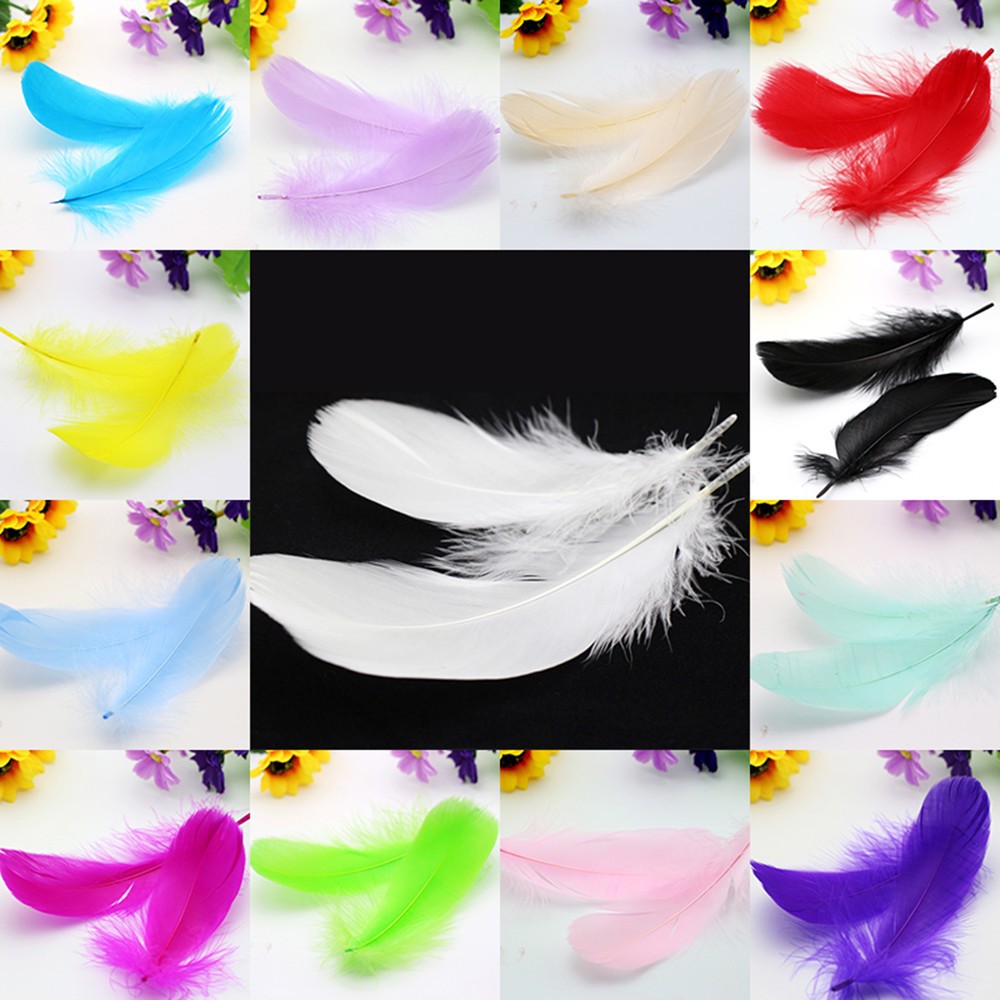 (ราคาต่อ 50 ชิ้น)ขนนก แบบธรรมชาติ ขกนกDIY สำหรับตกแต่ง สำหรับตกแต่งบ้าน สีสันสวย พร้อมส่ง