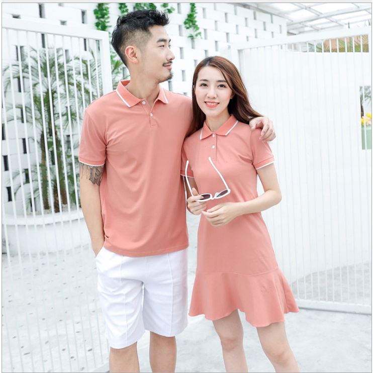 ชุดเสื้อโปโล เสื้อยืดคู่รัก พลัสไซซ์ สําหรับผู้ชาย และผู้หญิง