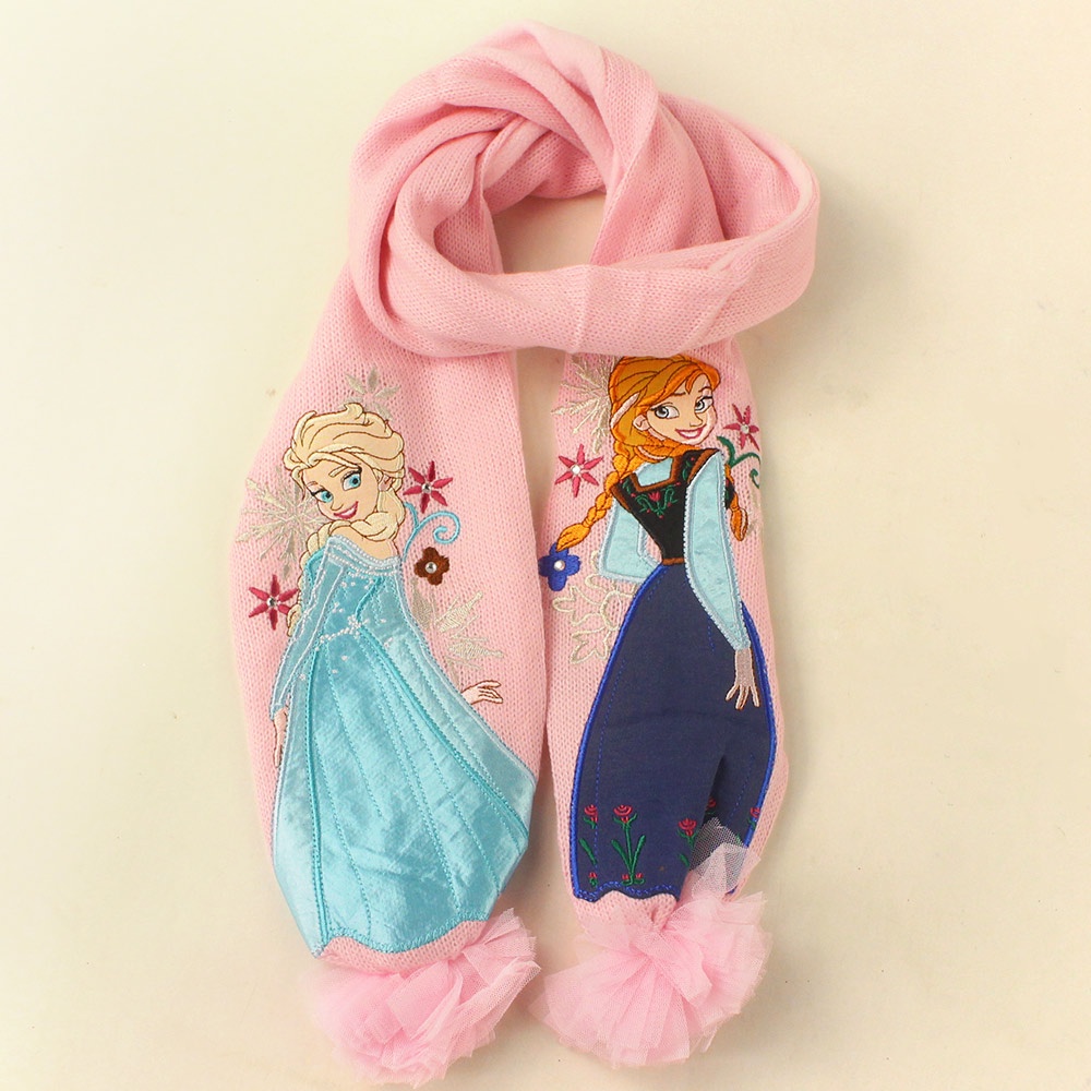 ผ้าพันคอ ผ้าคลุมไหล่ ผ้าวูลถัก แบบหนา ลายการ์ตูน Frozen Elsa Anna Princess Sophia น่ารัก ขนาด 140 ซม. ให้ความอบอุ่น แฟชั่นฤดูหนาว สําหรับเด็กผู้หญิง