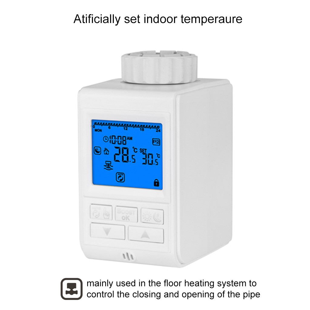 Programmable Thermostat Timer TRV Radiator Valve Actuator Temperature ...
