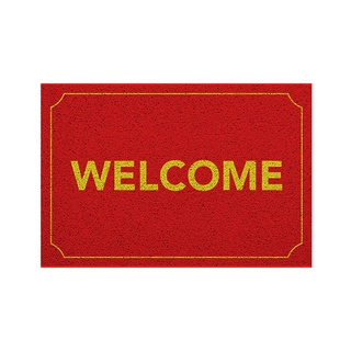 [MT01-00000061]พรมเช็ดเท้า พรมดักฝุ่น ลาย New Welcome แดง ขนาด 40x60 ซม