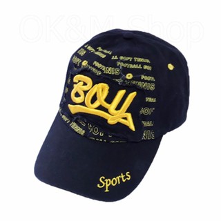 OK&amp;M Shop หมวกsports ปักชื่อ BOY (สีดำ)