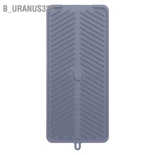 B_uranus324 Silicone Dish Drying Mat Food Grade High Temperature Resistance Grey Drainer Pad for Kitchen