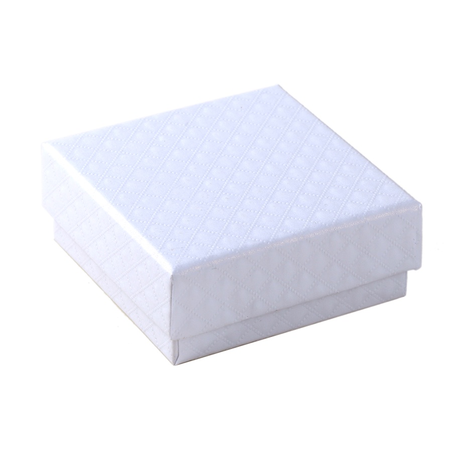 Dinglly กล่องกระดาษใส่เครื่องประดับ ทรงสี่เหลี่ยม สีขาว ขนาด 7 ซม.*7 ซม.*3 ซม.