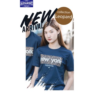 เสื้อยืด AQUANINE เสื้อยืดผู้หญิง รุ่น LEOPARD ( เสื้อยืดสีกรม ) ลิขสิทธิ์แท้