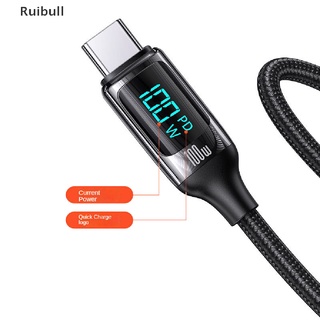 [Ruibull] LED Display Cable PD 100W Fast Charging 6A USB TO Type-c Phone Cable Hot Sale