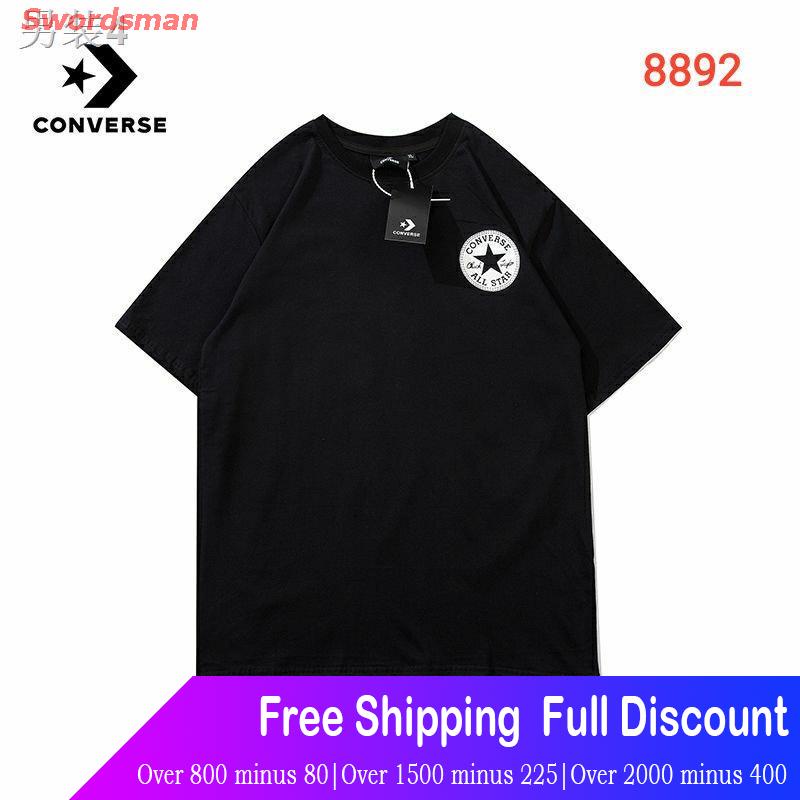 เสื้อยืดคอกลมSwordsman Converseเสื้อยืดผู้ชายและผู้หญิง Original Converse เสื้อยืดผู้ชายและผู้หญิงสีดำและสีขาว 2020 ฤดูร