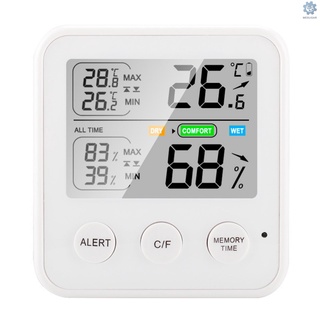 [MESU] เครื่องวัดอุณหภูมิความชื้น ดิจิทัล ความแม่นยําสูง หน้าจอ LCD ℃/℉ สลับได้ทุกเวลา / 24 ชั่วโมงอุณหภูมิสูงสุด ความสบายระดับความชื้นต่ําสุด