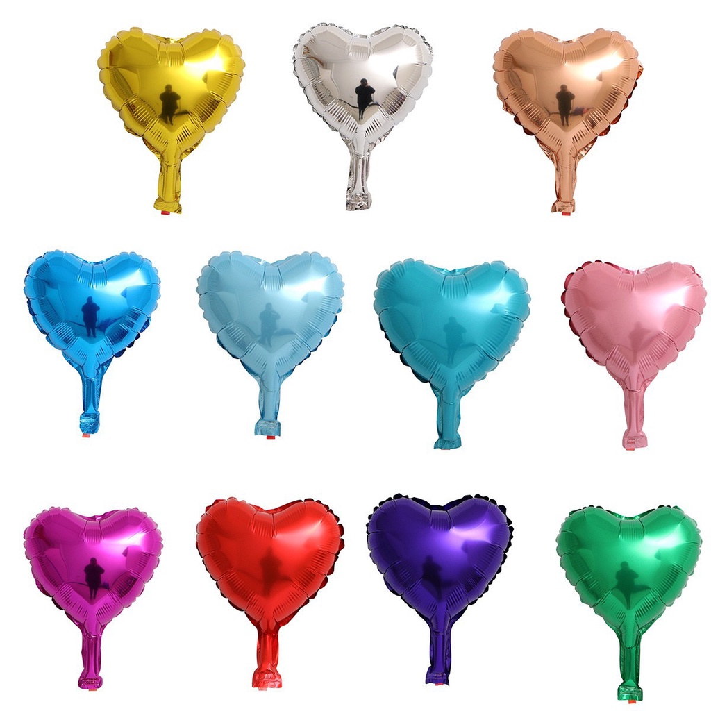 10นิ้วรูปหัวใจรักฟอยล์ฮีเลียมอลูมิเนียมฟิล์มบอลลูนสําหรับพรรควันเกิดวันวาเลนไทน์ตกแต่ง