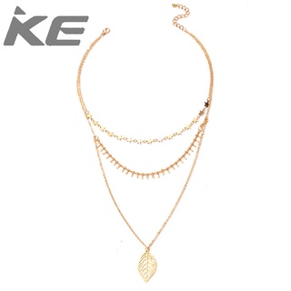 Popular accessories Simple 3-five-pointed star leaf necklace long sweater chain for girls for