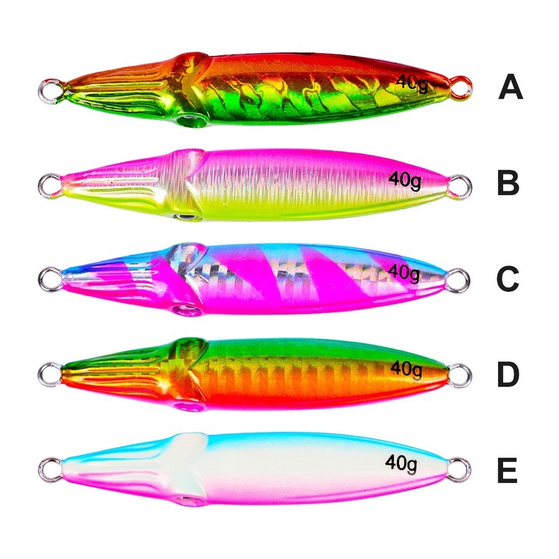 5 ชิ้น/เซ็ตน้ําเค็ม jigs 40G 60G 80G 100G ความเร็ว Jigging ช้า Jigging Pitching Lures