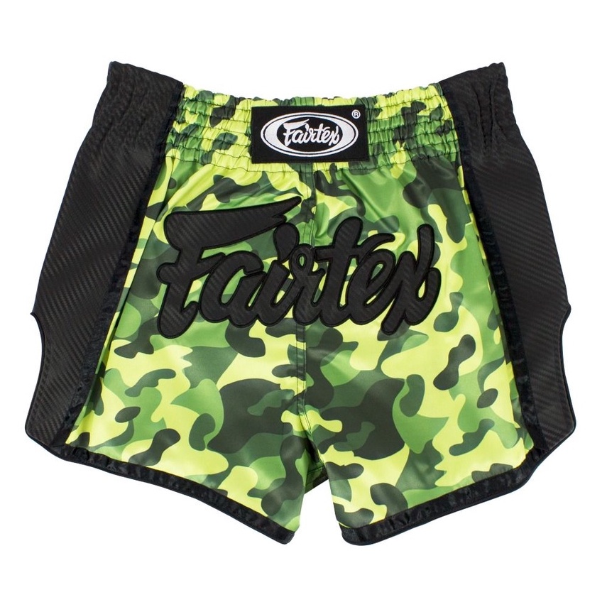 Fairtex กางเกงมวย กางเกงคิกบ็อกซิ่ง รุ่นพิเศษ BS1710 Kickboxing shorts - Green Camo
