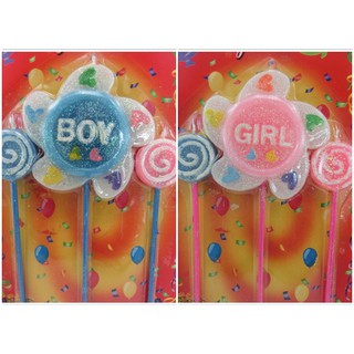 DZ125 Set เทียน GIRL/Boy  สีฟ้า สีชมพู Happy Birthday Candle มี 3 ชิ้น