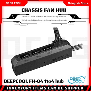 Deepcool Fh - 04 1 To 4 พัดลมระบายความร้อนสายเคเบิ้ลสําหรับ 12v 3pin / 4pin Pwm Case พร้อมสติ๊กเกอร์