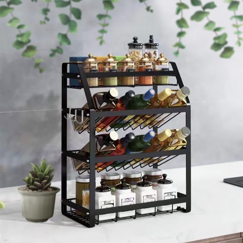 Homeideal H657 ชั้นวางของในครัว ชั้นวางขวดเครื่องปรุง สแตนเลส