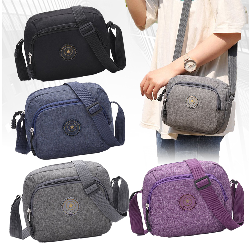 (w11)กระเป๋าสะพายข้าง ผ้าลายสียีนส์ ทรงแนวนอน bagdance