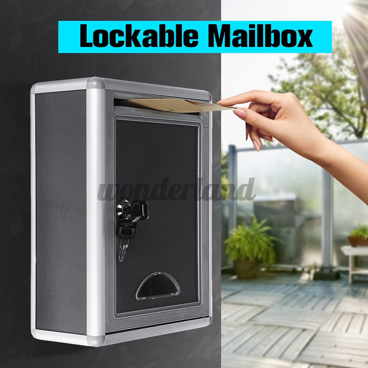 Retro Aluminum Mail Letter Post Storage Box Outdoor Lockable Mailbox Wall Mount 4b9z Shopee Thailand