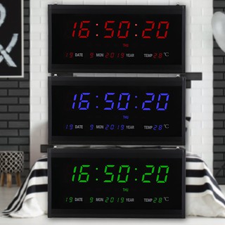 นาฬิกาดิจิตอล LED -3819 แขวนติดผนัง Number Clock แขวนผนัง รุ่น NO 3819 LED ขนาด 38x19x4CM